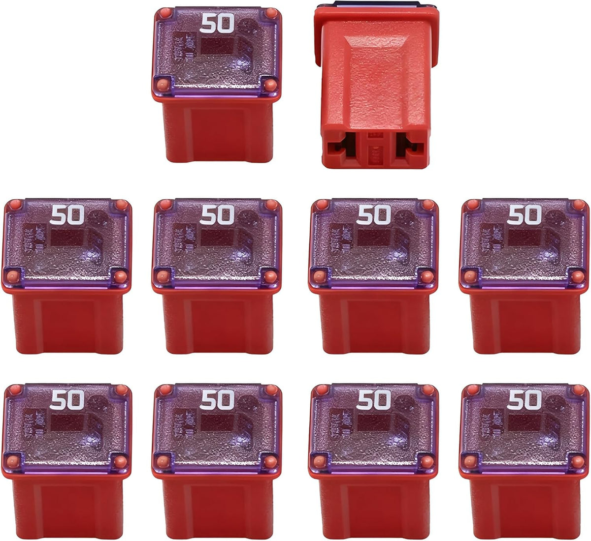 10 Fusibles Micro Cartucho 50A para Vehículo SUV Sedán
