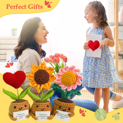 Maceta ganchillo flores regalo madre profesora