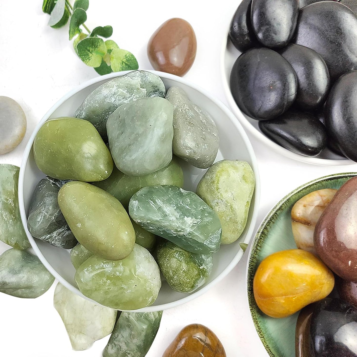 Guijarros jade 10lb decoración jardín interior