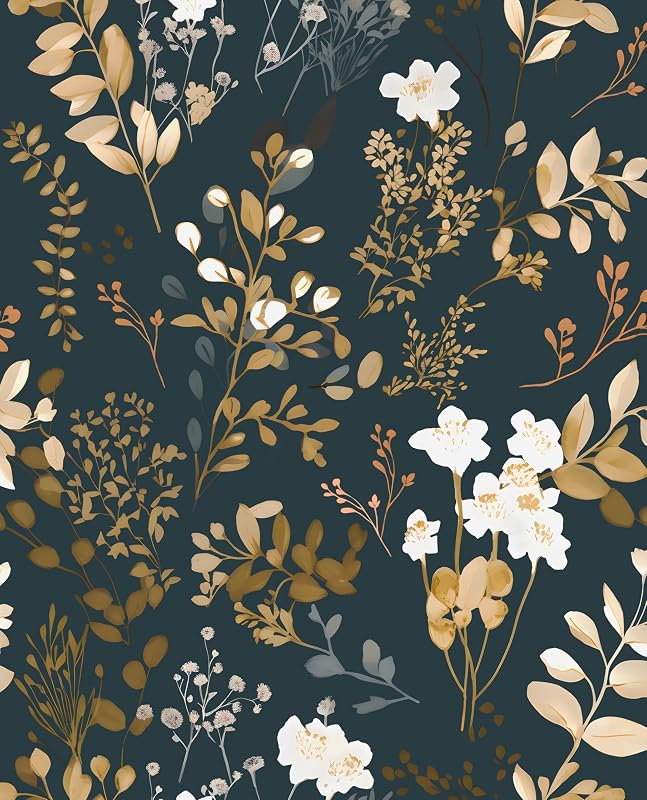 Papel pintado bohemio azul/dorado autoadhesivo