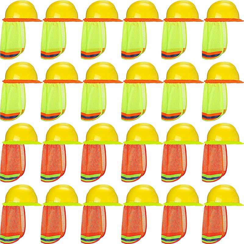 24 Pzas Sombrero Duro Cuello Reflectante Amarillo