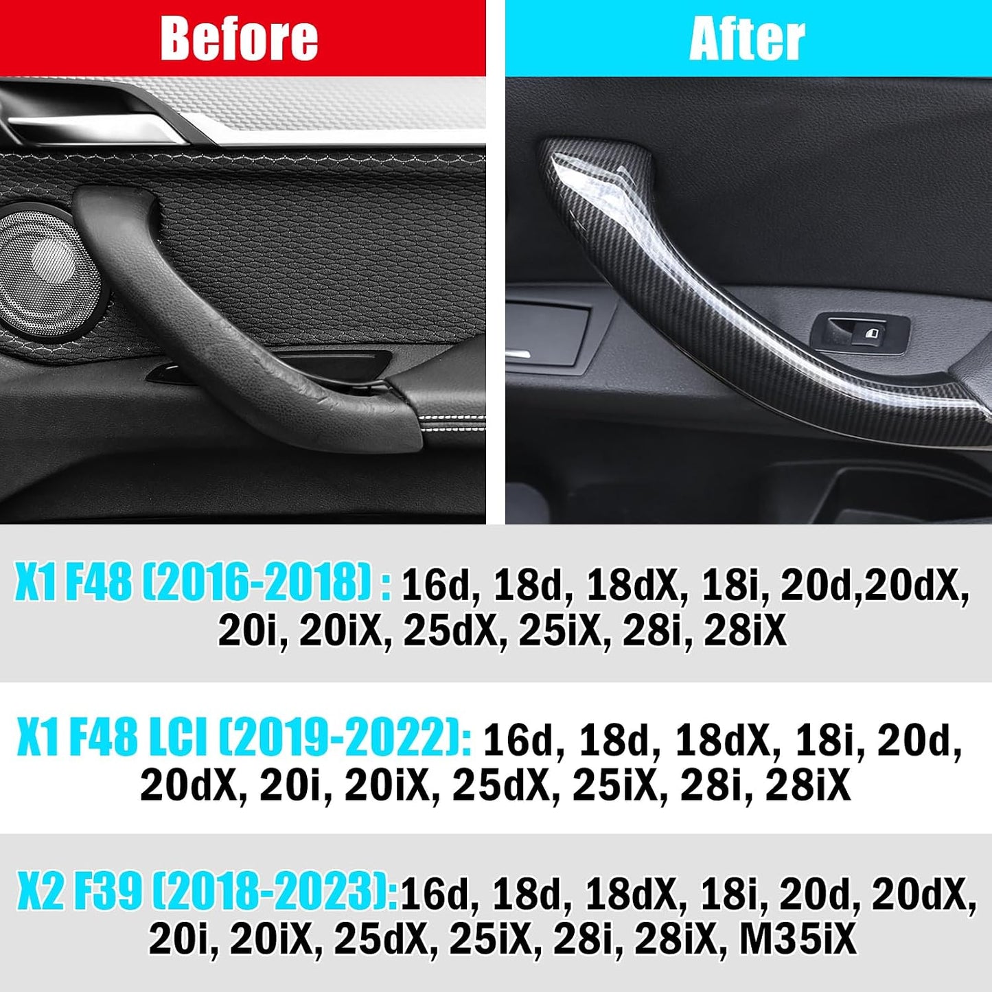 Cubierta manija puerta BMW X1/X2 derecha 4PCS