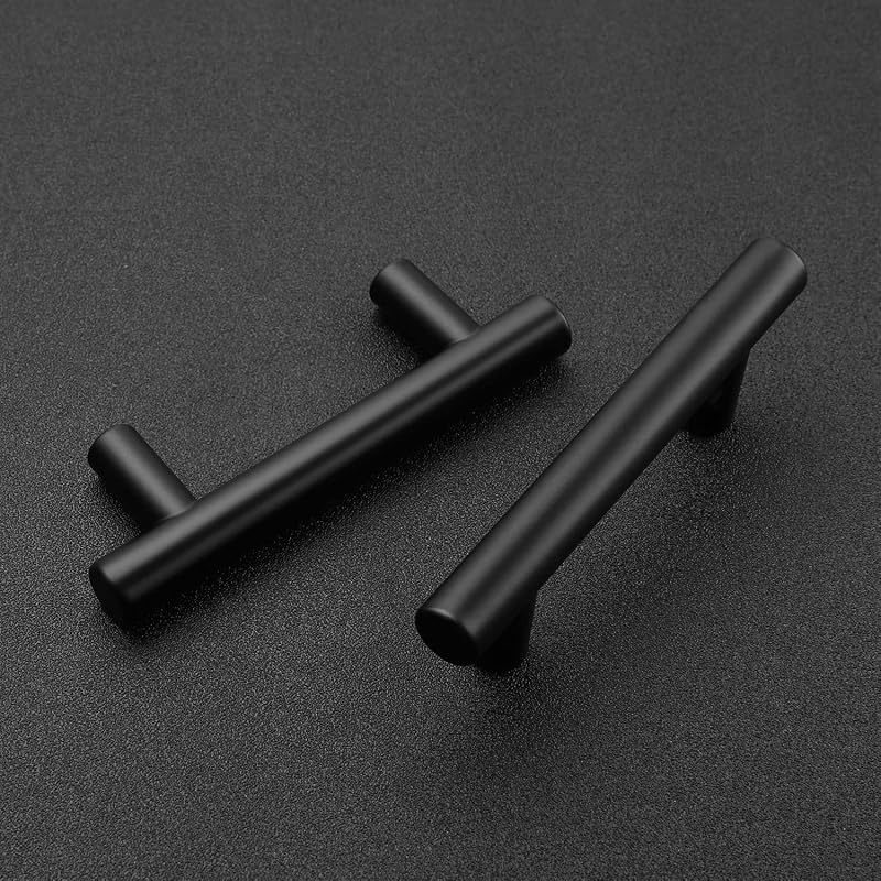 30 Manijas Gabinete Negro 2-1/2" Acero Inox 4"