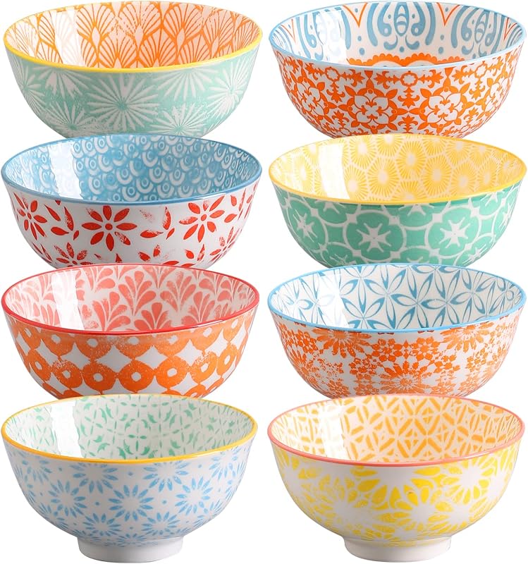 Set 8 Cuencos Cerámica 10oz para Helado Postre 4.75pulg