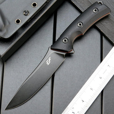 Cuchillo fijo 14c28n acero titanio negro G10 escalas fijas EDC