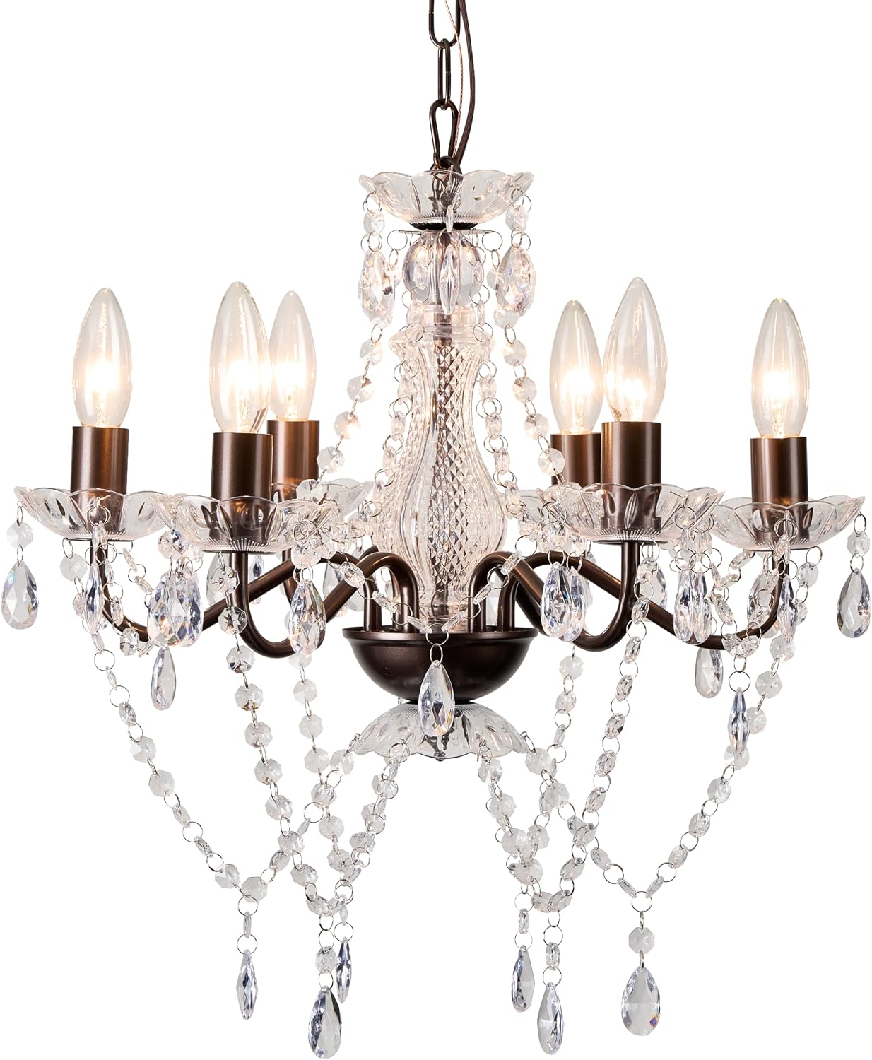 Candelabro bronce moderno 6 luces estilo vela sala comedor