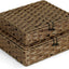 Cestas almacenamiento mimbre plástico 11x9.25" set 2