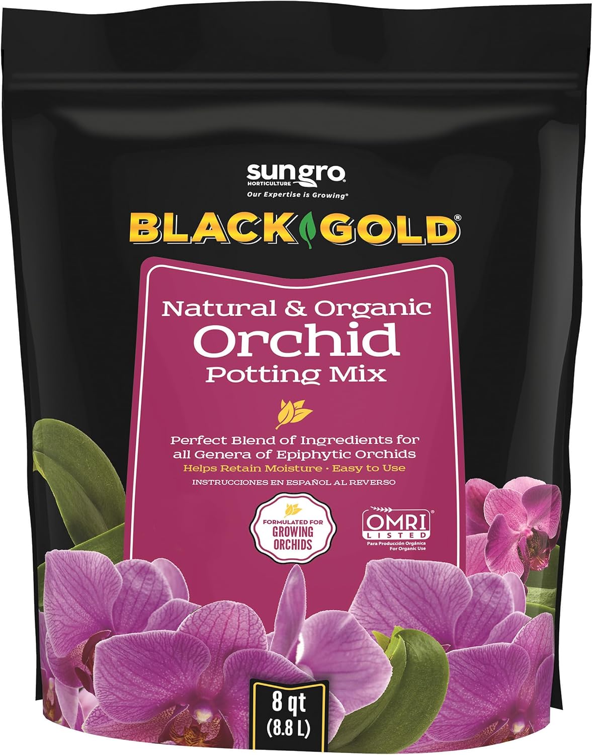 Mezcla orquídeas oro negro 8qt para macetas plástico