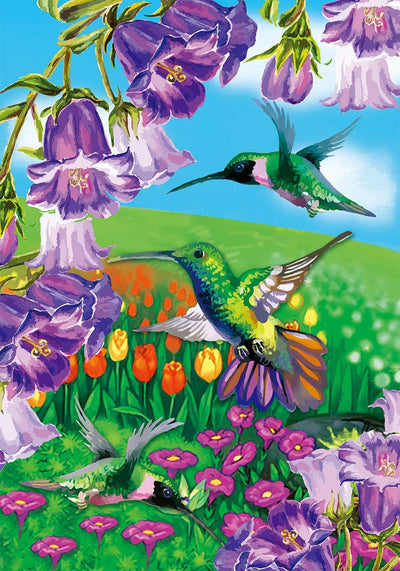 Decoración colibrí bandera patio 28x40"