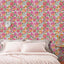 Papel tapiz floral rosa 17.7x472" decorativo para dormitorio