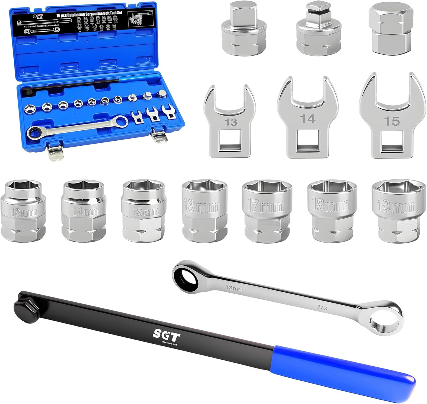 Kit 15 Pzas Herramientas Tensor Correa Serpentina