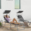 Tumbona plegable con toldo 76x20.9pulg gris oscuro