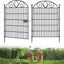 Valla jardín puerta 5 paneles 34pulg x 11ft metal perros