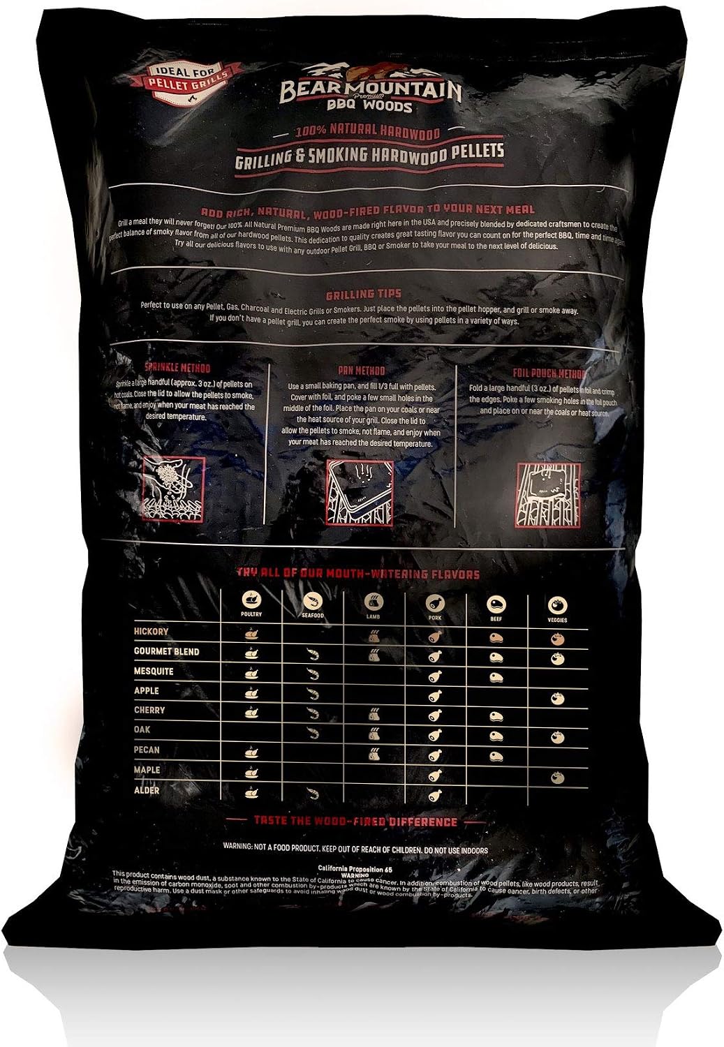 Gránulos madera dura ahumado nogal asar 40lb set 3