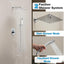 Set grifo ducha lluvia cabezal fijo cuadrado y de mano cromo