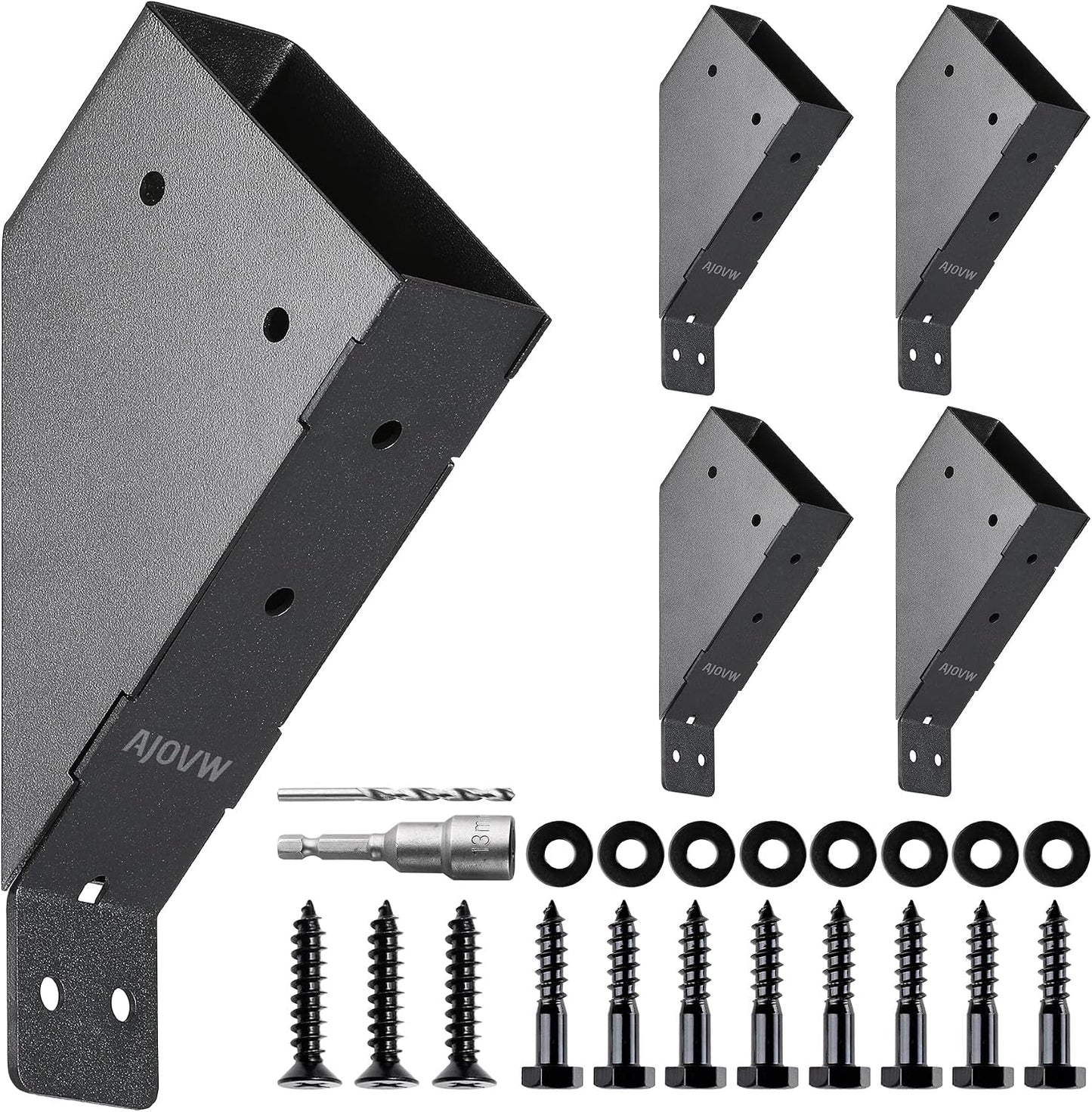 4 Soportes 45° para poste 2x4 pulg cubierta garaje