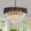 Candelabro cristal K9 negro dorado 23.6pulg 5 niveles E12