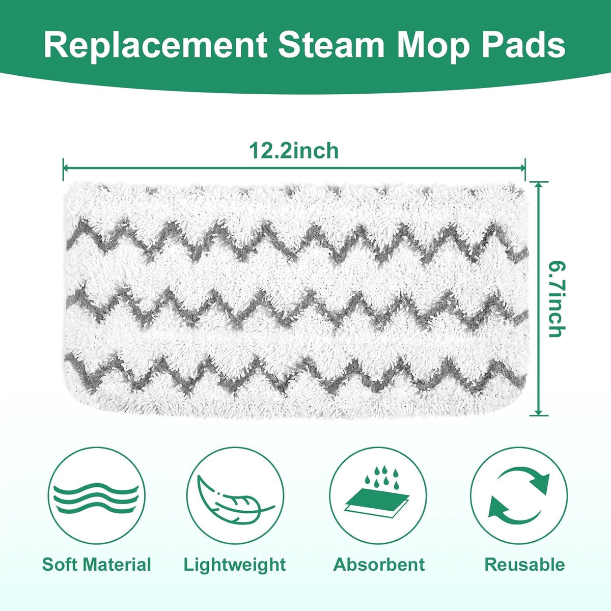 6 Pzas Almohadillas Microfibra para Trapeador Shark S1000