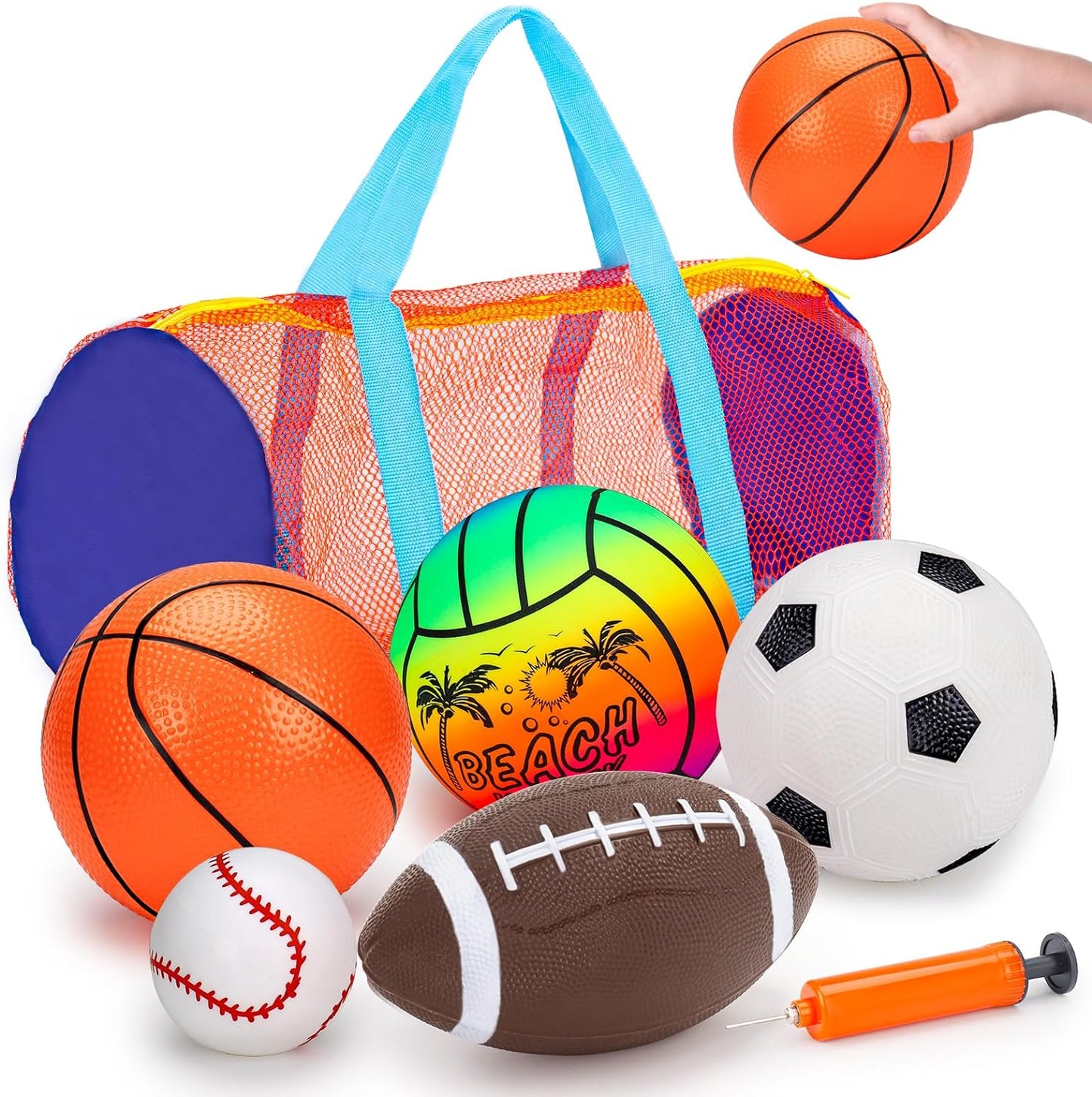 5 Pzas Pelotas Deportivas Niños 1-3 Años con Bolsa