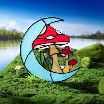 Regalos de hongos vitrales para ventana mamá amante plantas