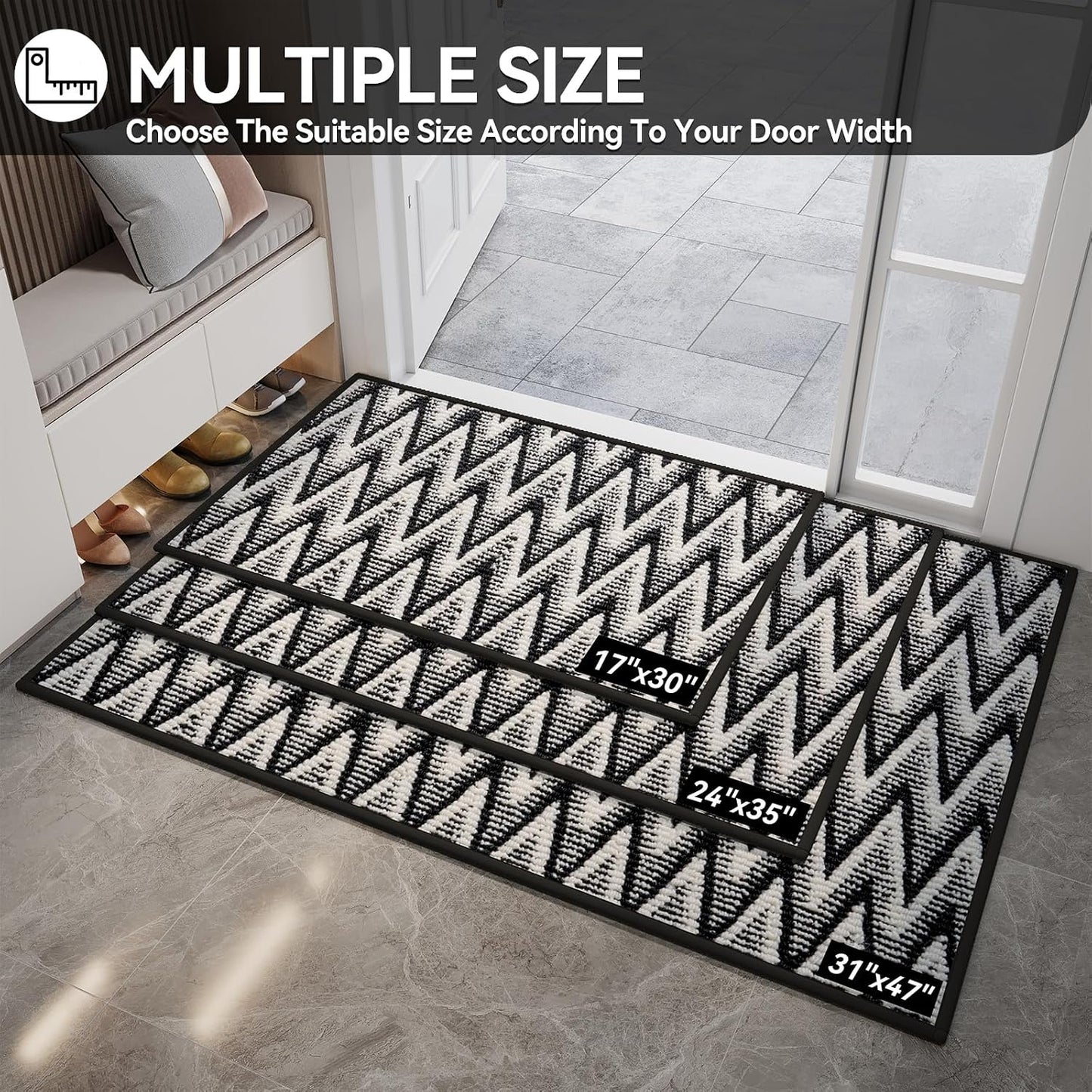 Tapete puerta interior 31x47 absorbente antiderrap