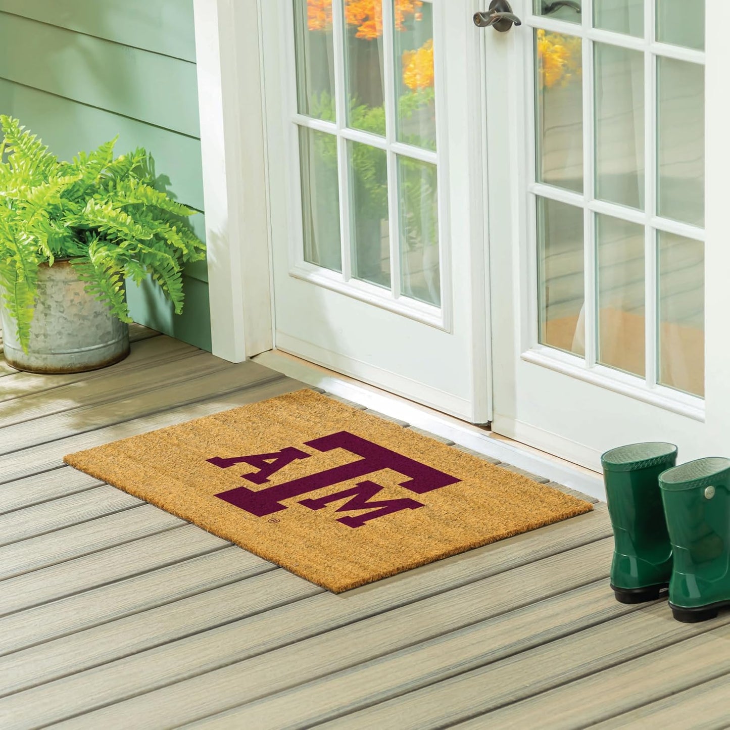 Tapete fibra coco 36x24pulg logotipo NCAA Texas A&M