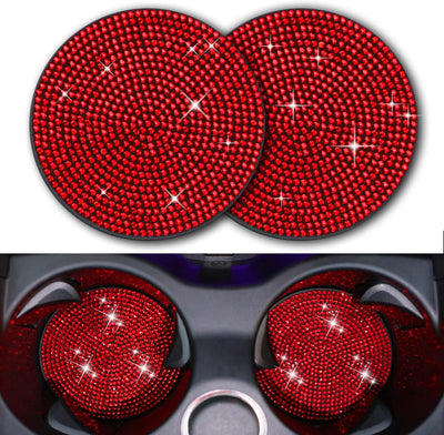 Posavasos silicona antideslizante 2.75pulg para auto 2 Pzas Rojo