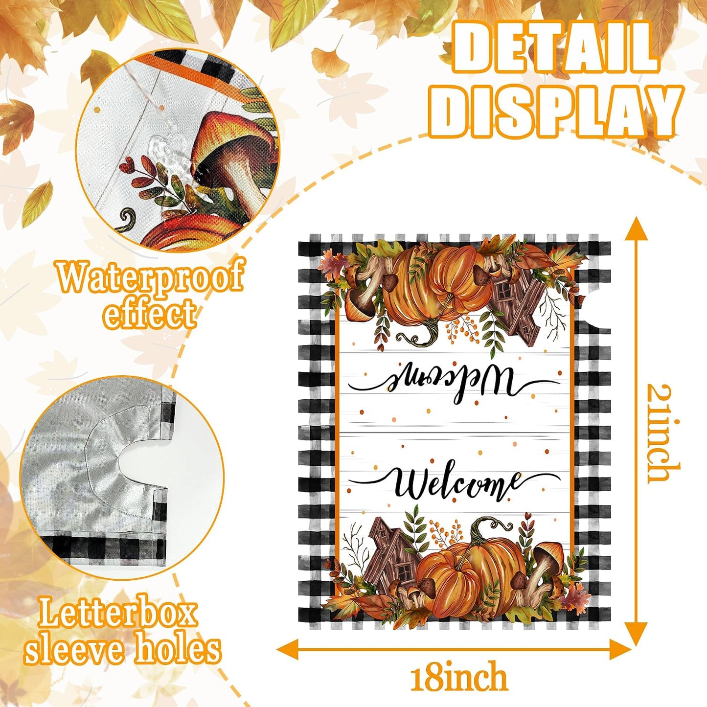 Fundas magnéticas para buzón otoño calabaza 18x21pulg