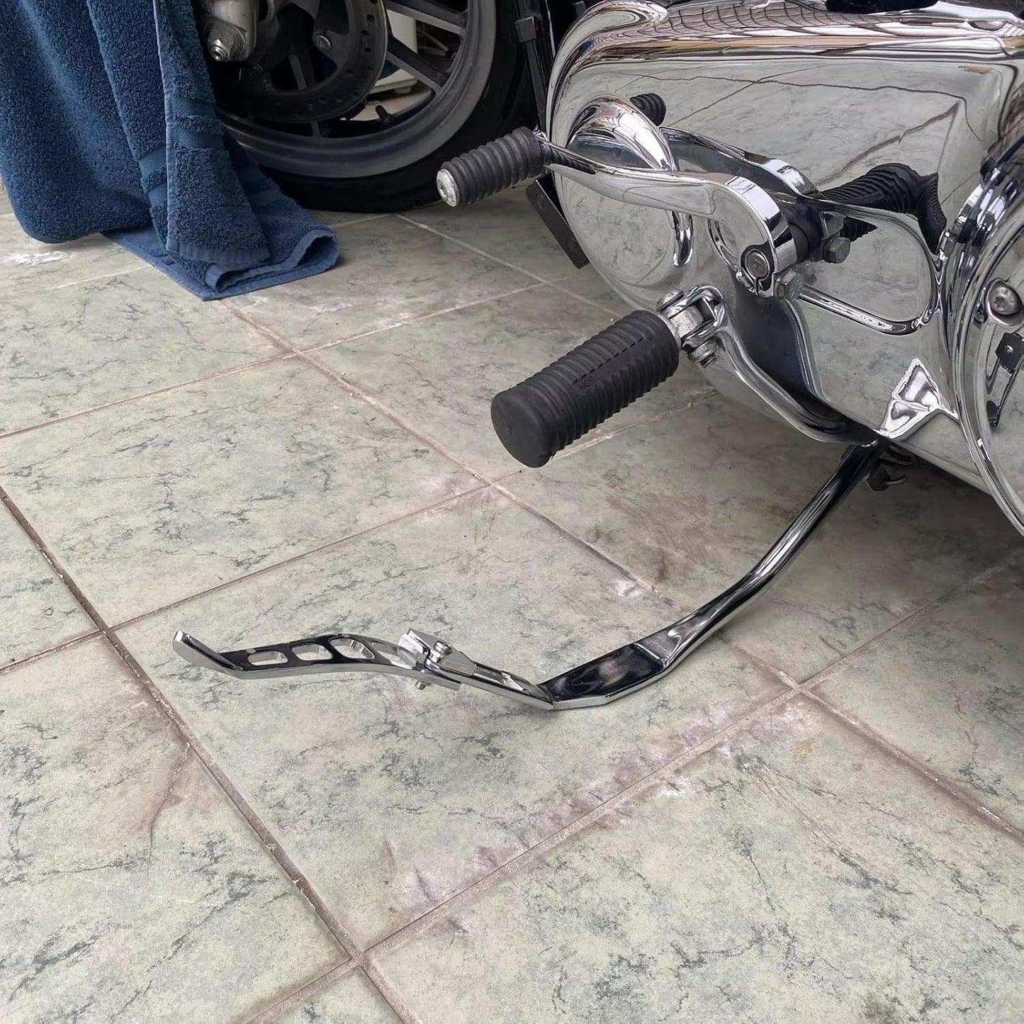 Extensión soporte lateral Jiffy Harley Dyna 93-17 cromo