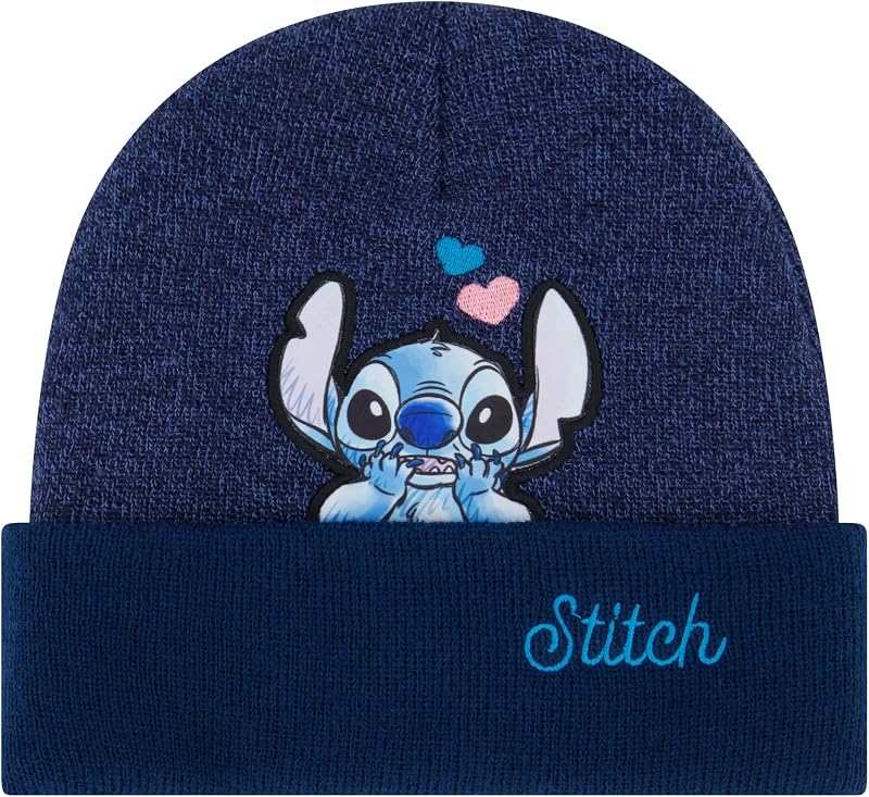 Gorro punto mujer diseño ángel invierno azul marino