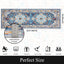 Alfombra bohemia pasillo 2x6ft antiderrap lavable azul