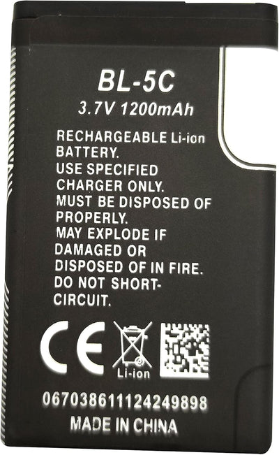 Batería BL-5C 3.7v 1200mAh Recargable para Radio con Protección