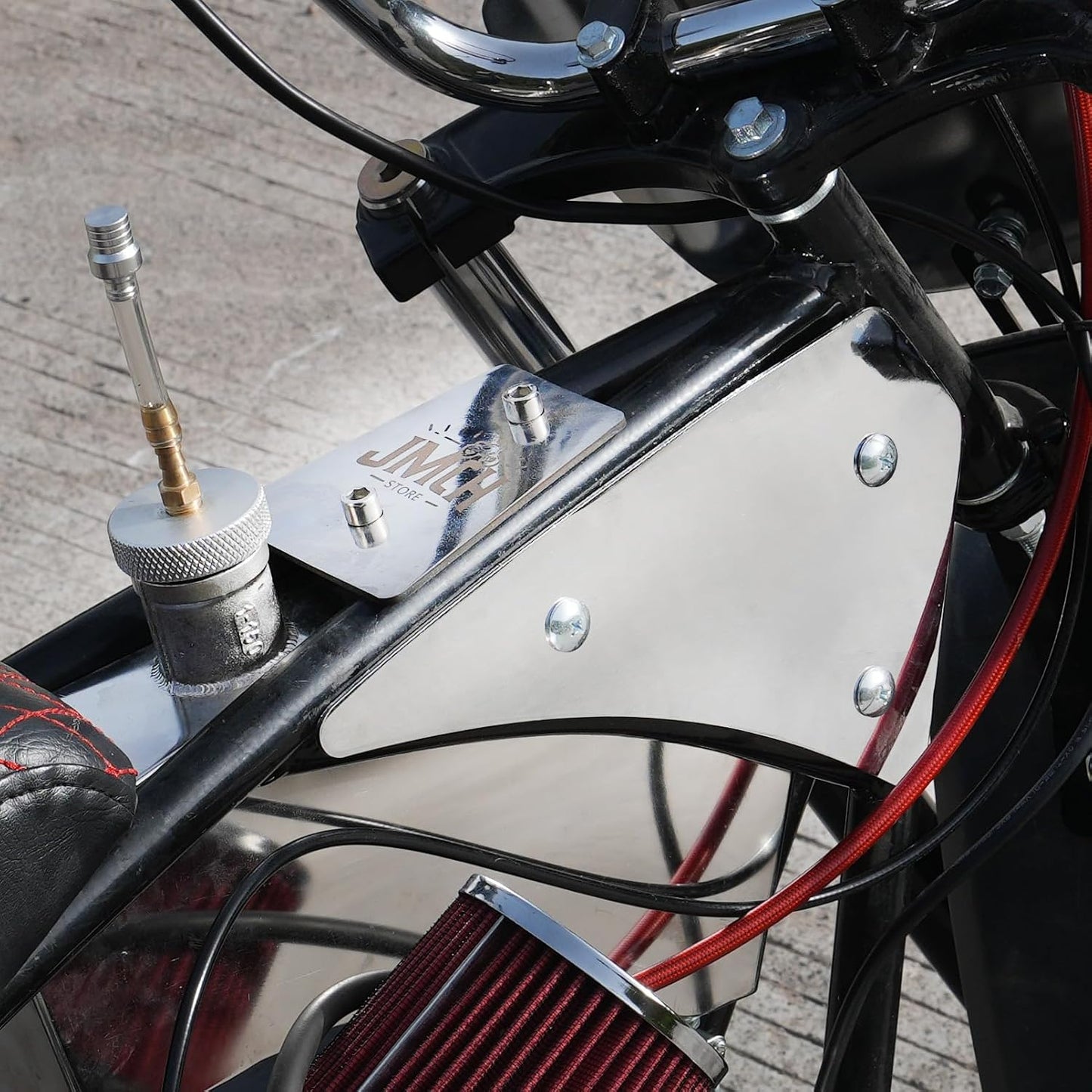 Placa marco lateral cromado para Moto MM80 80cc
