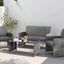 Set 4 Pzas Muebles Patio Mimbre Mesa Vidrio Templado Gris