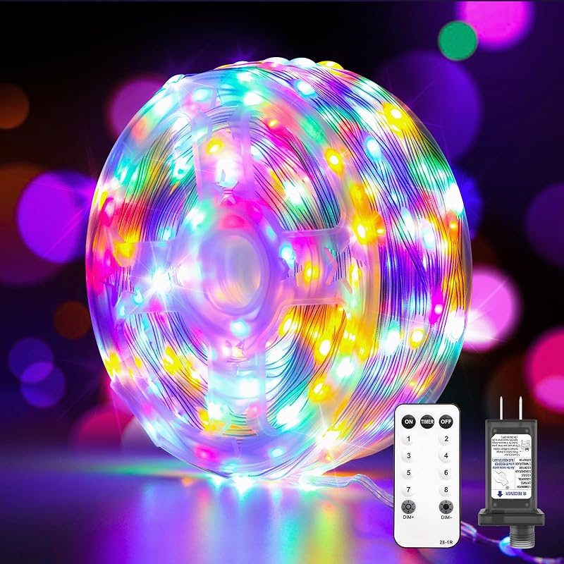Luces Navidad exterior 600 LED 206ft impermeables 8 modos