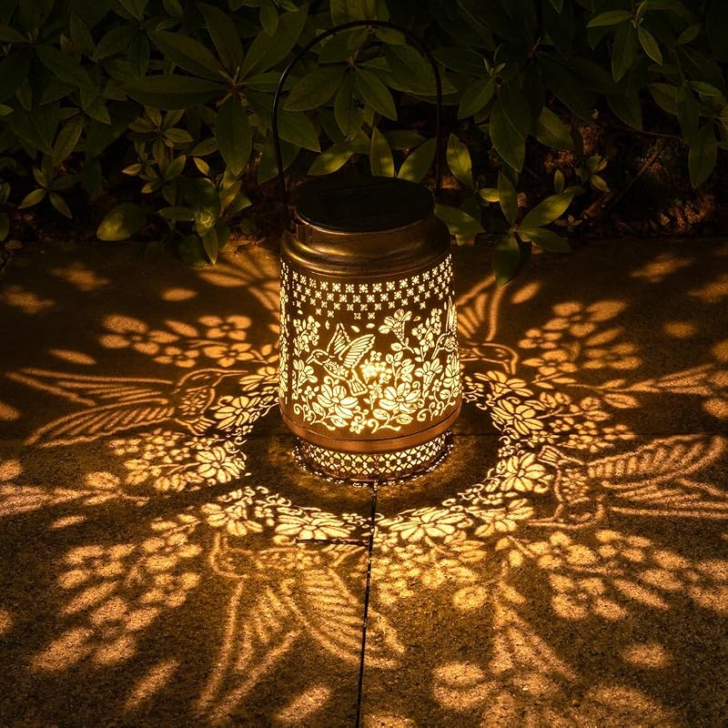 Farol solar colibrí impermeable para jardín y porche