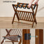 Estantería equipaje madera maciza set 2 plegable con estante