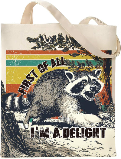 Bolsa regalo mapache reutiliz. mujer viaje