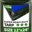 Lona impermeable 12x24ft 16mil ojales metal UV resistente