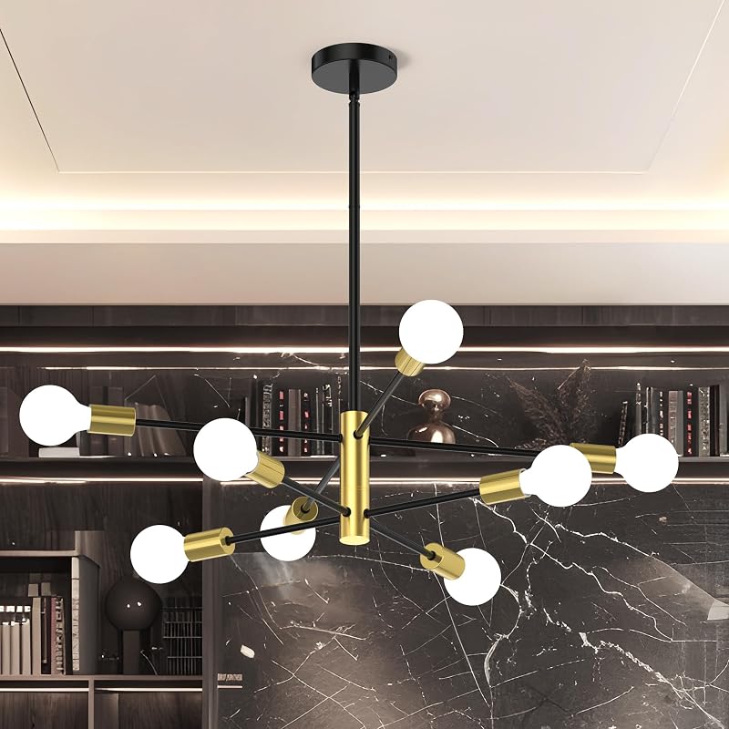Lámpara techo 8 luces ajustable comedor sala dormitorio