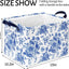 Cesta tela plegable floral 15x10" para estante