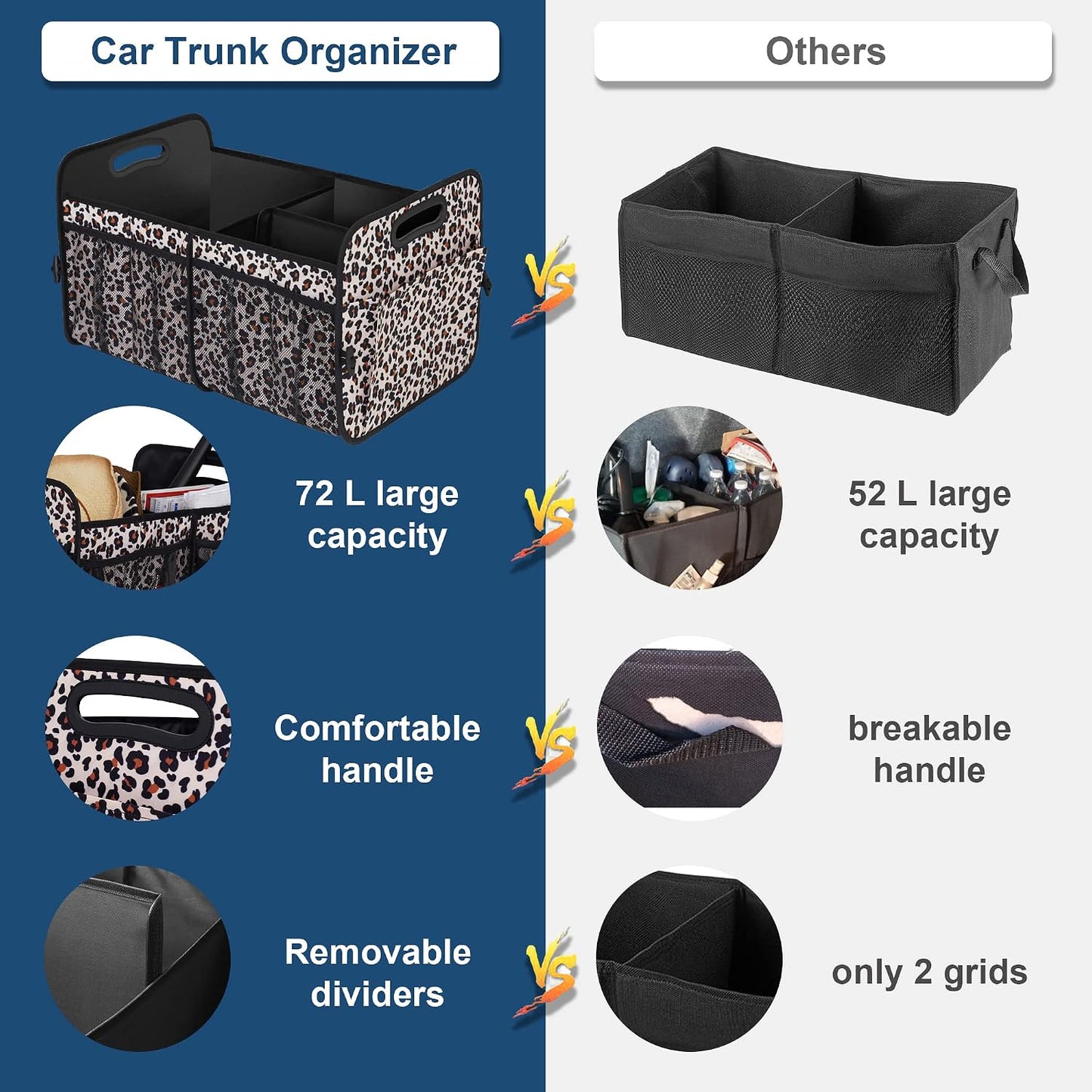 Organiz. maletero coche 11 bolsillos plegable impermeable