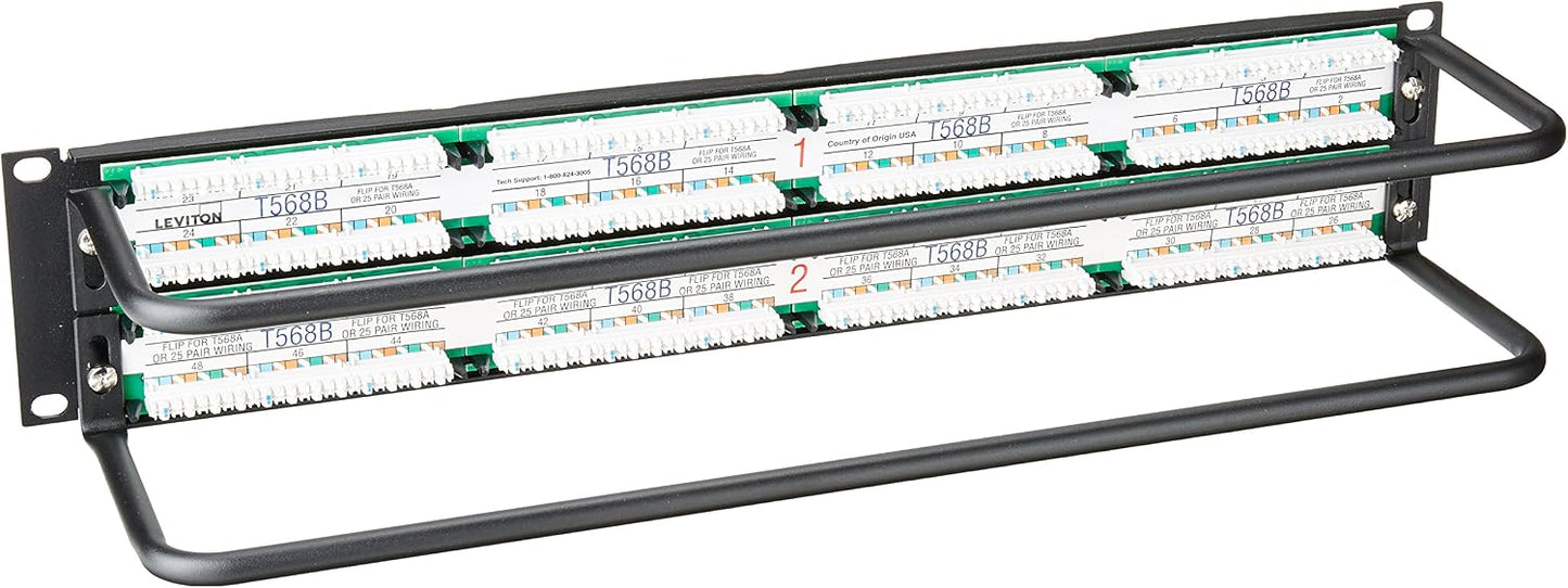 Panel conexiones universal 48 puertos 2RU Cat6 color negro