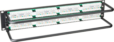 Panel conexiones universal 48 puertos 2RU Cat6 color negro