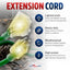 Cable extensión 75ft 3 tomas SJTW impermeable flexible