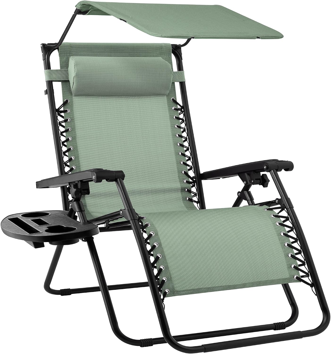 Silla reclinable plegable Textilene con toldo ajustable