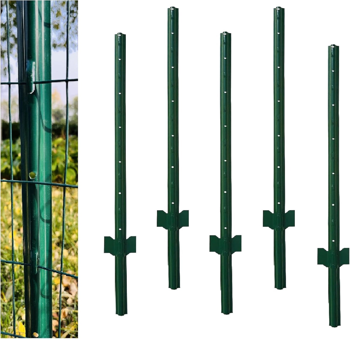 Poste valla acero canal U 4ft pack 5 jardín