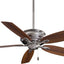 Soporte varilla ventilador techo 5 aspas madera peltre