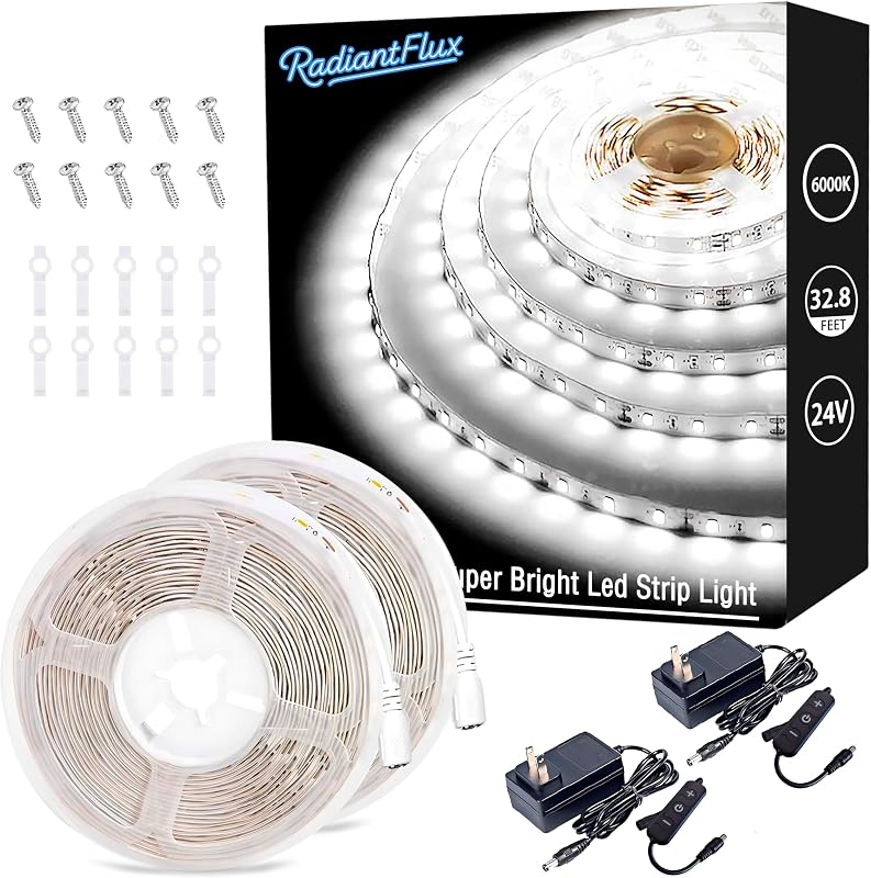 2 Set Luces Tira LED 32.8 ft para Gabinete Sala Estudio