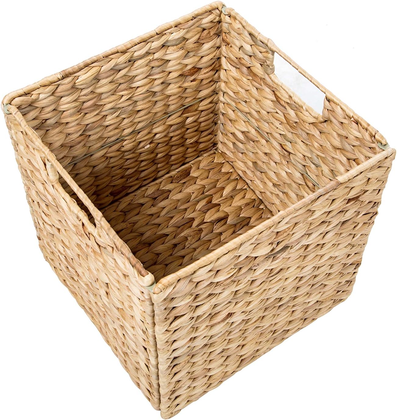 Cestas plegables jacinto hierro tela natural set 2